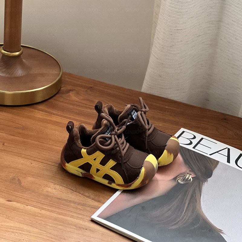 Unisex dječje zimske tenisice od pamuka s pliš podstavom, Velcro zatvarač, Forrest Gump stil, veličine 16-30, za uzrast 6-36 mjeseci