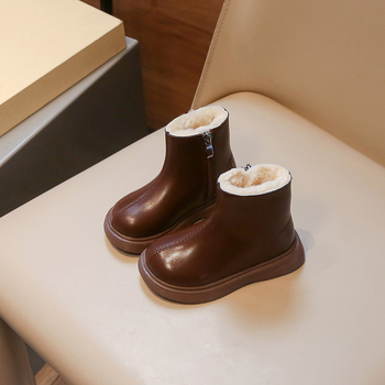 Gyerekeknek szóló téli Martin csizma – felsőrész: műbőr; talp: természetes kaucsuk; oldalsó cipzár; alacsony szár; talpbetét: műszőr