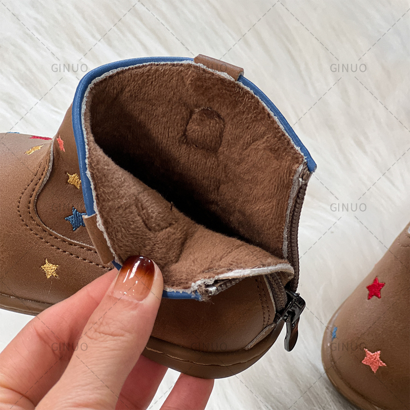 Dječje Martin čizme za zimu, s fleece podstavom, gornji materijal od mikrovlakne kože, stražnji zip, veličine 17-30