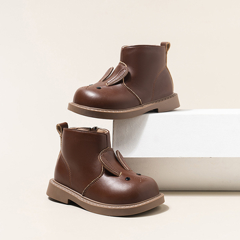 Gyerekeknek készült Martin csizma mikroszálas bőrfelsővel, oldalsó cipzárral, állatmintával, PVC talppal, meleg és csúszásmentes