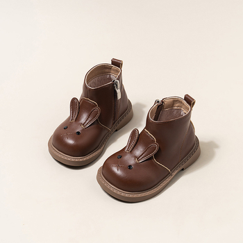 Gyerekeknek készült Martin csizma mikroszálas bőrfelsővel, oldalsó cipzárral, állatmintával, PVC talppal, meleg és csúszásmentes