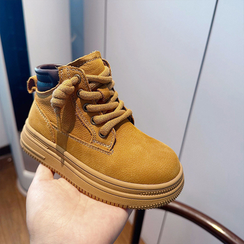 Dječje Martin čizme za jesen-zimu, koža, podstavljene, niski gležanj, bočni zip, unisex