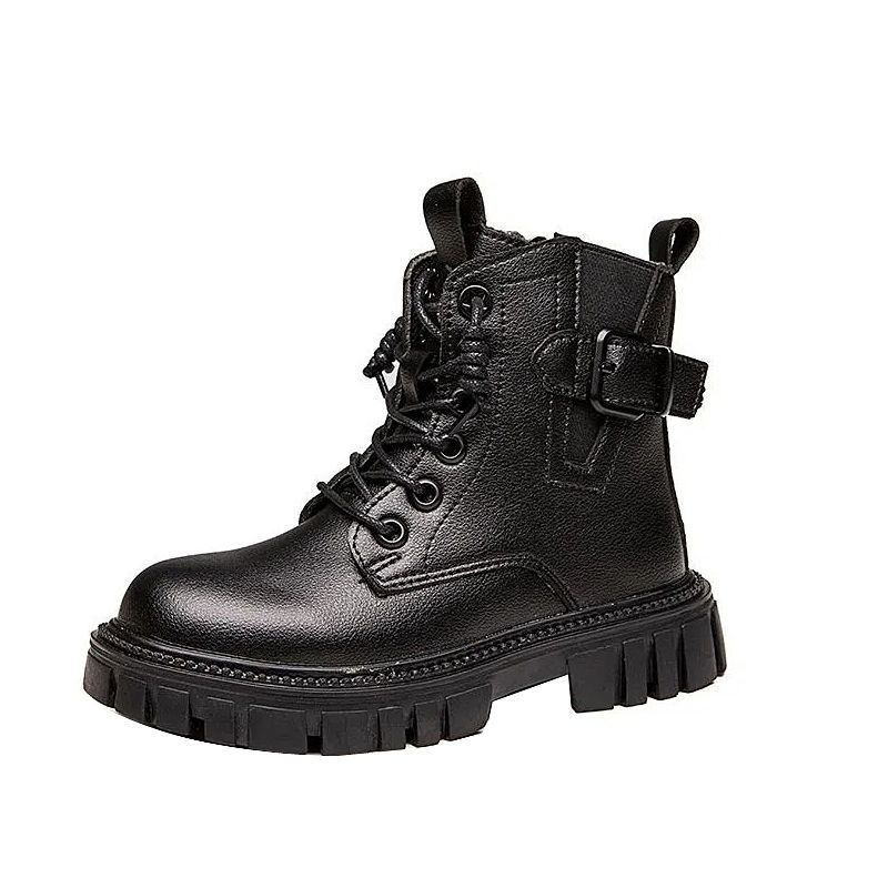 Gyerek Martin bakancsok ősz-tél 2025, uniszex: felső része műbőr, PU belső talp, gumitalp, előre fűzős, középmagas szár