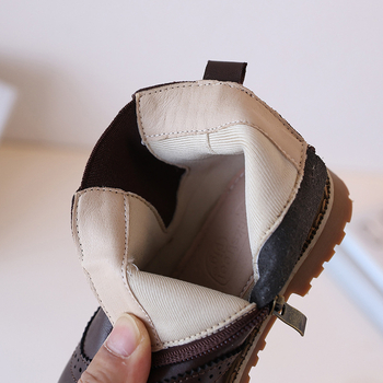 Gyerekeknek való Martin csizma, mikroszálas bőr felsőrész, gumírozott talp, oldalsó cipzár, középmagas szár, uniszex, téli–tavaszi–ősz szezonokra