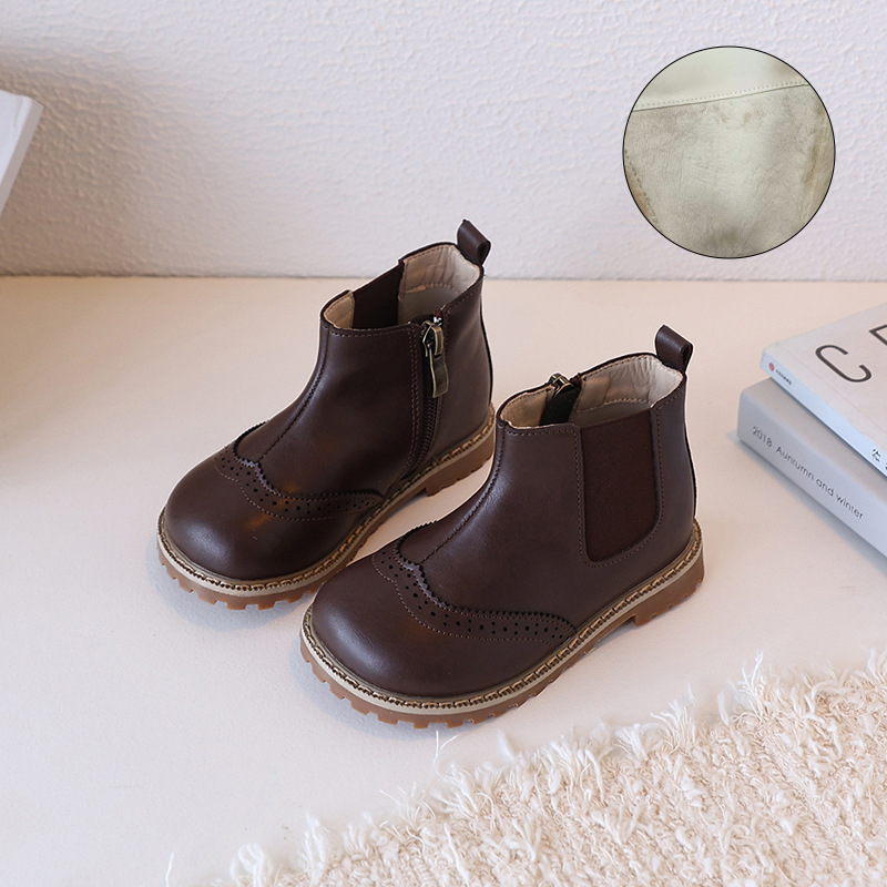 Gyerekeknek való Martin csizma, mikroszálas bőr felsőrész, gumírozott talp, oldalsó cipzár, középmagas szár, uniszex, téli–tavaszi–ősz szezonokra