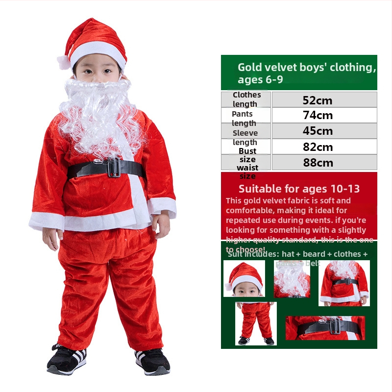 Kalėdų senelio kostiumas suaugusiems ir vaikams, audinys, siuvamas, rekvizitai kostiumui, Le Qi