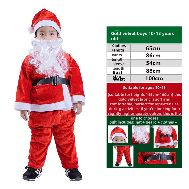 Kalėdų senelio kostiumas suaugusiems ir vaikams, audinys, siuvamas, rekvizitai kostiumui, Le Qi