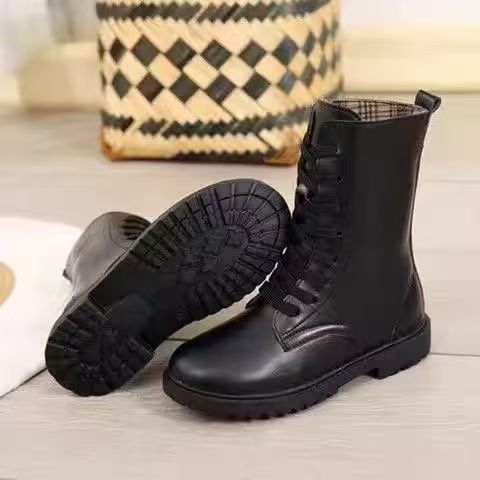 Ghete din piele pentru copii, stil militar, unisex, vară, pentru reprezentații, tabără și antrenament