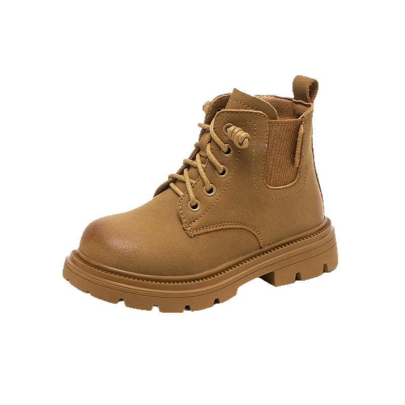 Dječje Martin čizme od split kože, fleece podstava, bočni zip, niski vis, gumeni potplat, unisex