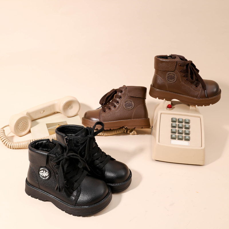 Martin čizme za djecu, gornji dio od kože mikrovlakana, TPR đon, zima, zatvaranje na Velcro, unisex