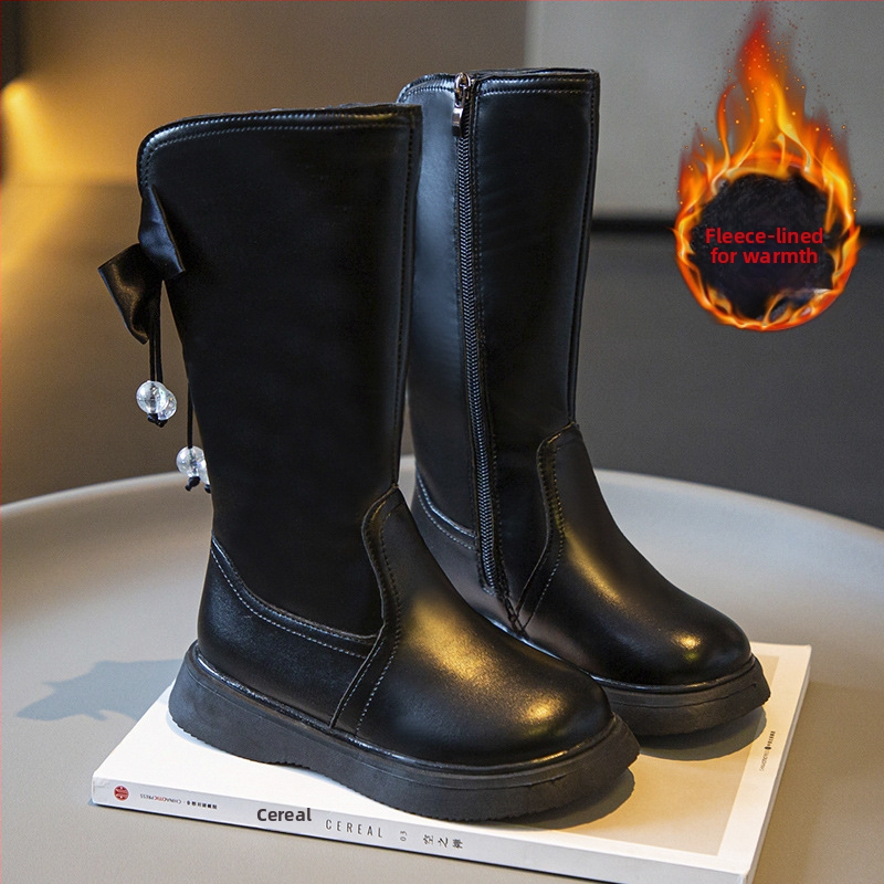 Μποτάκια Μάρτιν για κορίτσια, βρετανικού στυλ, με φλις επένδυση (Εξωτερικό υλικό: συνθετικό δέρμα; Επένδυση: φλίς; Ηλικία: 4–6 και 7–12 ετών; Κατηγορία: Μοντέρνα μποτάκια)