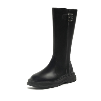 Ghete Martin pentru fete, glezna înaltă, fermoar lateral, piele microfibră, talpă din cauciuc; impermeabile, ușoare, antiderapante; potrivite pentru iarnă, primăvară și toamnă; pentru fete 4-16 ani.