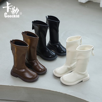 KALE Lányok PU magas szárú bakancs, hátul cipzárral, gumitalppal