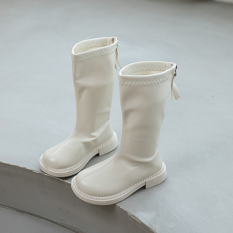 KALE Lányok PU magas szárú bakancs, hátul cipzárral, gumitalppal