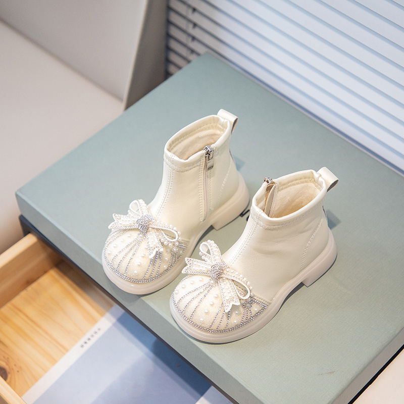 Botosei Martin pentru fete, piele artificială, talpă din cauciuc, căptușeală PU, înălțime joasă a tubului