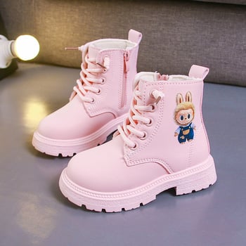 Cizme Martin pentru copii, Părți superioare: piele artificială, Talpă din cauciuc, Fermoar lateral, Antiderapant, Ușor, Unisex