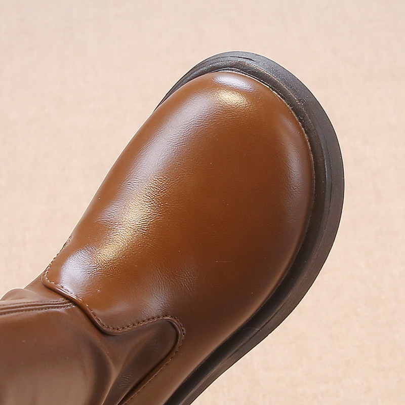 Ghete de iarnă pentru fete, înălțime medie a gleznei, din piele artificială, pentru vârsta 4-16 ani