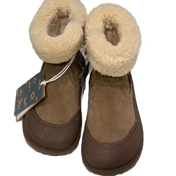 Cizme de zăpadă pentru copii - fermoar lateral, înălțime mid-calf, căptușite cu fleece, partea superioară din piele microfibră, talpă din cauciuc