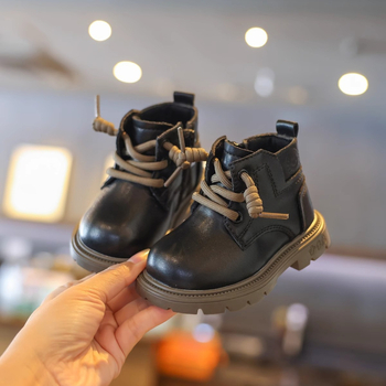 Cizme Martin pentru copii mici de 1-3 ani, cu căptușeală din fleece, fermoar lateral și talpă PVC