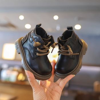 Cizme Martin pentru copii mici de 1-3 ani, cu căptușeală din fleece, fermoar lateral și talpă PVC