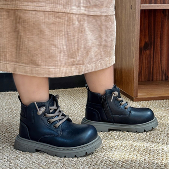 Cizme Martin pentru copii mici de 1-3 ani, cu căptușeală din fleece, fermoar lateral și talpă PVC