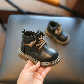 Cizme Martin pentru copii mici de 1-3 ani, cu căptușeală din fleece, fermoar lateral și talpă PVC