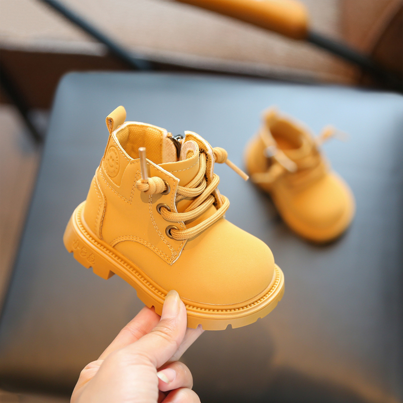 Cizme Martin pentru copii mici de 1-3 ani, cu căptușeală din fleece, fermoar lateral și talpă PVC