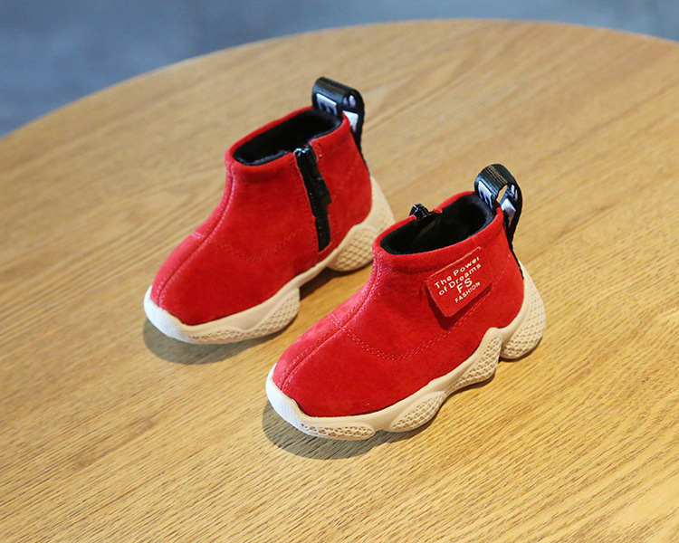 Ghete Martin pentru copii, iarnă, unicolor, fermoar lateral, antiderapante, călduroase, 1–3 ani, unisex