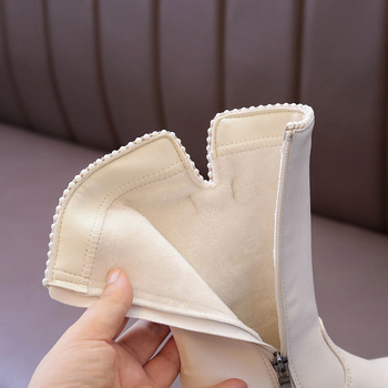 Момичешки ботуши Мартин, висок ботуш, изкуствена кожа горна част, гумена подметка, страничен цип, лек дизайн, подходящи за зима/есен/пролет