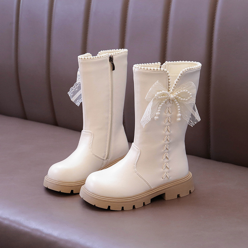 Момичешки ботуши Мартин, висок ботуш, изкуствена кожа горна част, гумена подметка, страничен цип, лек дизайн, подходящи за зима/есен/пролет