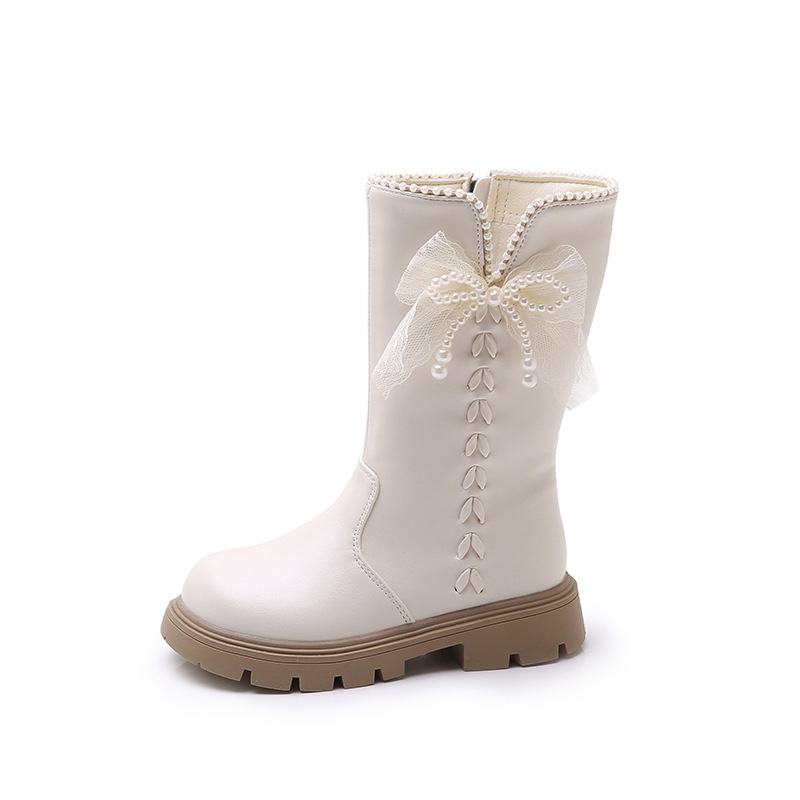 Момичешки ботуши Мартин, висок ботуш, изкуствена кожа горна част, гумена подметка, страничен цип, лек дизайн, подходящи за зима/есен/пролет