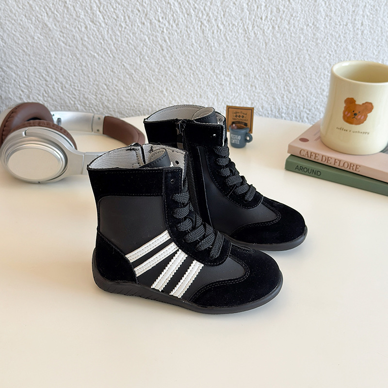 Dječje čizme do koljena s PU gornjim dijelom, gumom potplatom, bočni zatvarač, unisex, za zimu, jesen i proljeće