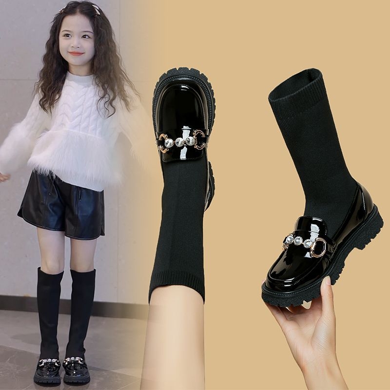 Ghete de copii în stil sock boots pentru fete; exterior din piele artificială; talpă din cauciuc natural; pentru vârsta 1–3 ani