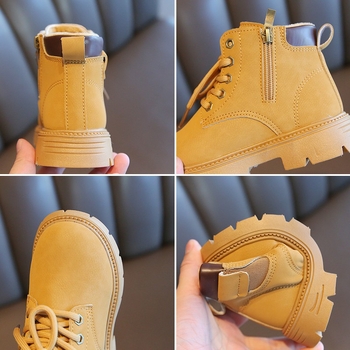 Deti Martin topánky z umelej kože, gumová podrážka, bočný zips, nízky holenný obvod, unisex