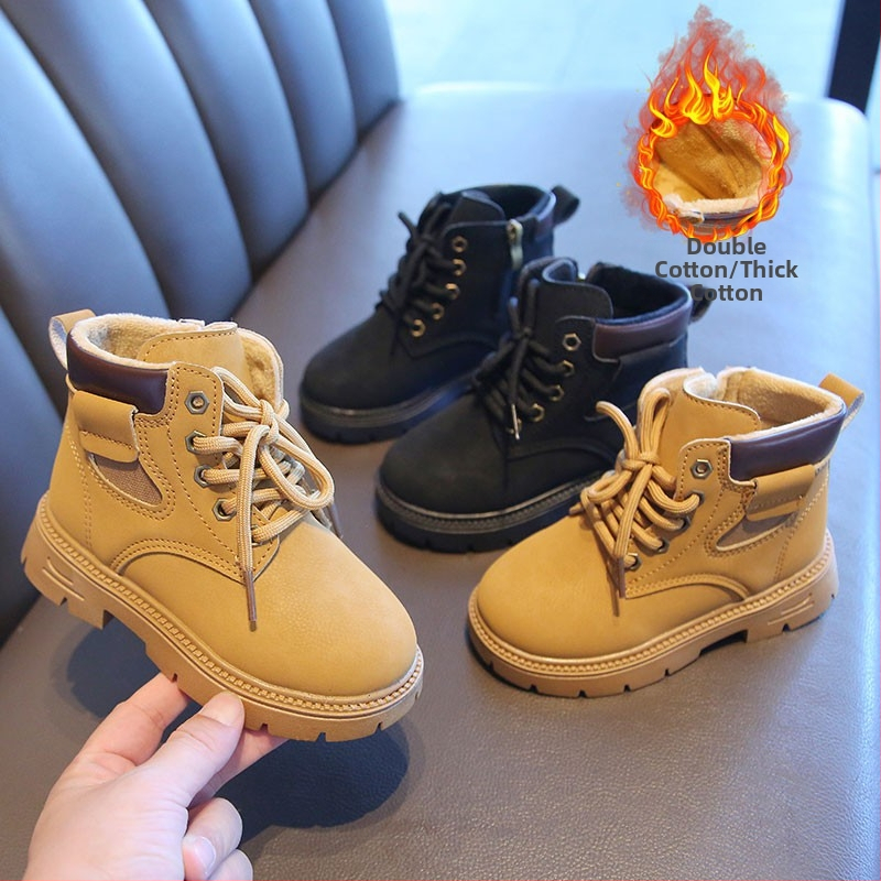 Deti Martin topánky z umelej kože, gumová podrážka, bočný zips, nízky holenný obvod, unisex