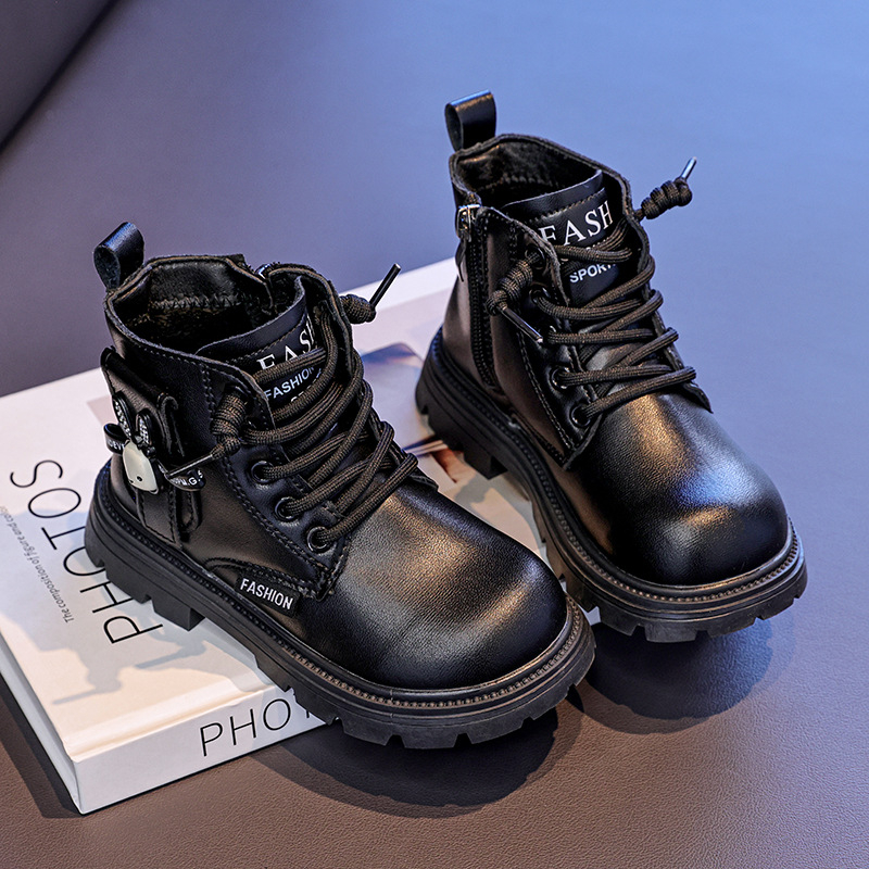 Παιδικά μποτάκια Martin από Meow le ge mi, επάνω μέρος από τεχνητό δέρμα, αντιολισθητική σόλα, πλευρικός φερμουάρ, unisex, κατάλληλα για χειμώνα, φθινόπωρο και άνοιξη