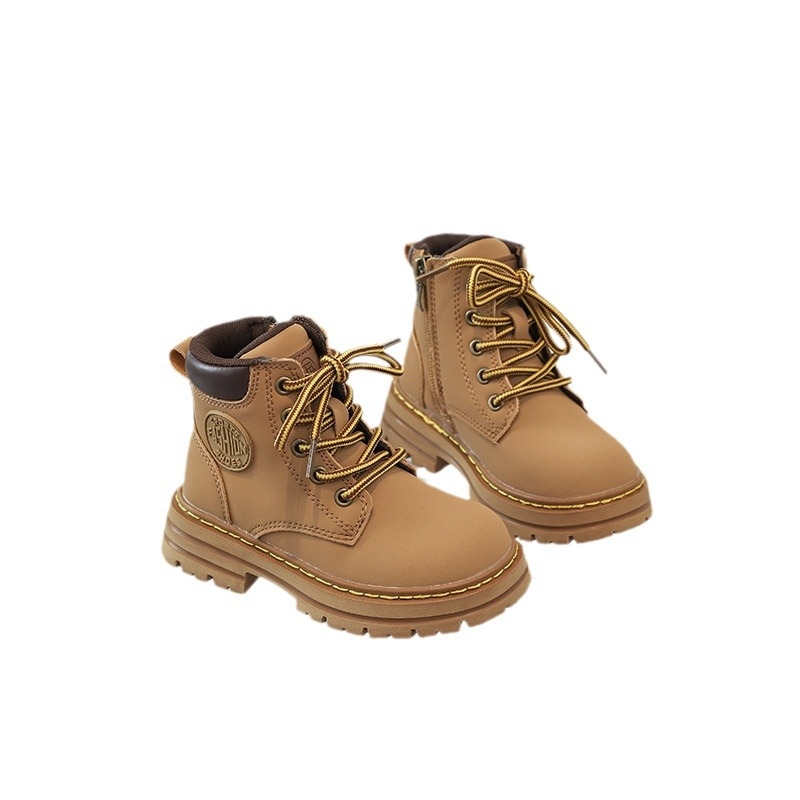 Dječje Martin čizme od prave kože, bočni zatvarač, niski kroj, gumasti potplat, vodootporne