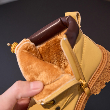 Gyerek Martin csizma valódi bőrből, gumi talppal, oldalsó cipzár, középmagas szár, uniszex, őszi-téli viselet