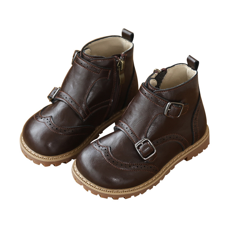 Dječje kožne čizme u britskom stilu Martin, unisex, jesen-zima.