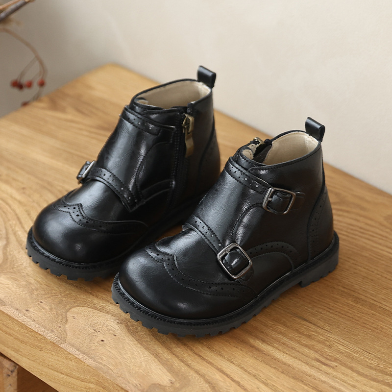 Dječje kožne čizme u britskom stilu Martin, unisex, jesen-zima.