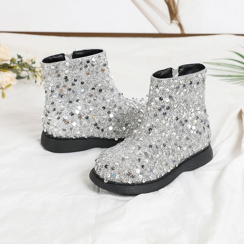 Dječje čizme s prinčevskim stilom, gornji dio od mikrovlaknastog kože, bočni zatvarač, srednja dužina cijevi, ulošak od umjetne kože, potplat od TPR