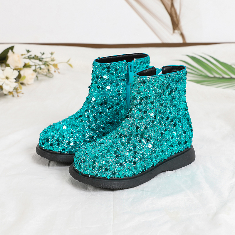 Dječje čizme s prinčevskim stilom, gornji dio od mikrovlaknastog kože, bočni zatvarač, srednja dužina cijevi, ulošak od umjetne kože, potplat od TPR