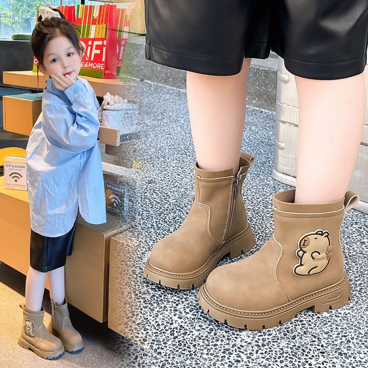 Dječje Martin čizme, gornji dio od umjetne kože, gumeni đon, srednja visina čizme, bočni zip