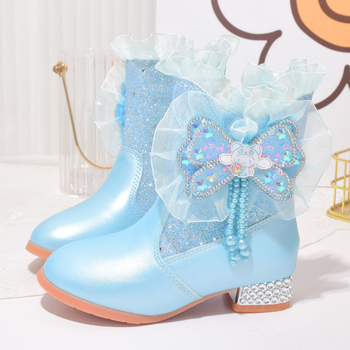 Dječje zimske modne čizme od umjetne kože, TPR potplat, protuklizne, tople, bočni zip