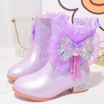 Dječje zimske modne čizme od umjetne kože, TPR potplat, protuklizne, tople, bočni zip