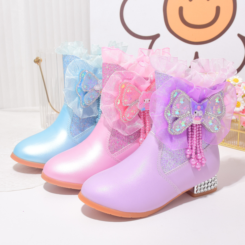 Dječje zimske modne čizme od umjetne kože, TPR potplat, protuklizne, tople, bočni zip