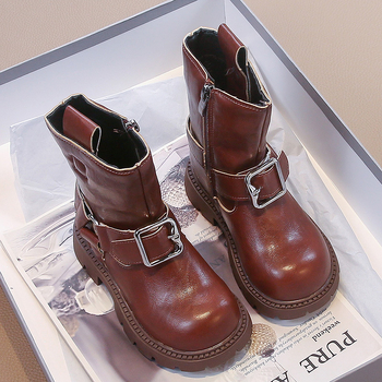 Dječje modne čizme - gornji dio od umjetne kože, gumena potplata, jesen 2025, za djecu uzrasta 4–16 godina