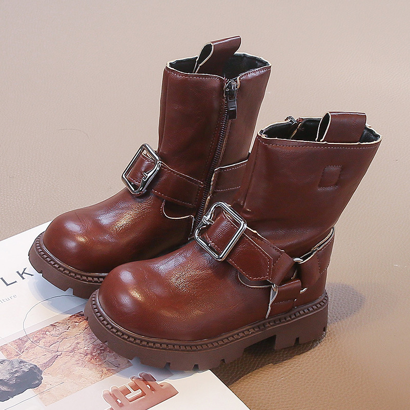 Dječje modne čizme - gornji dio od umjetne kože, gumena potplata, jesen 2025, za djecu uzrasta 4–16 godina