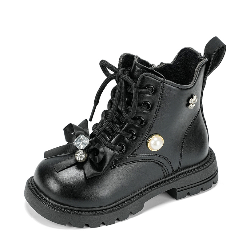 Dječje Martin čizme za jesen-zimu, gornji dio od umjetne kože, srednji visoki dio potkoljenice, prednje vezivanje, gumena potplat