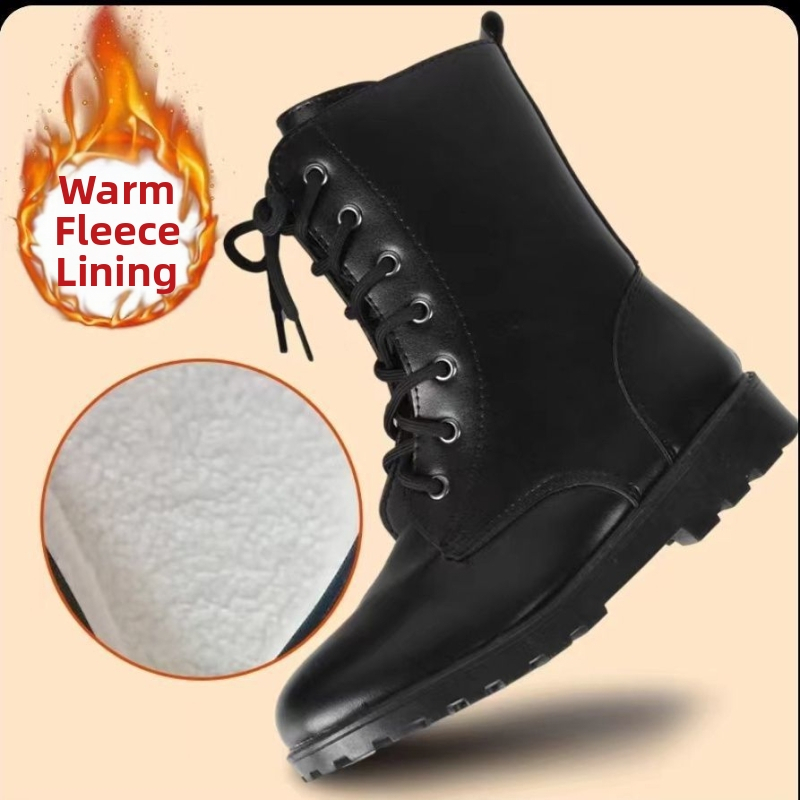 Dječje zimske čizme u vojničkom stilu, gornji dio od split kože, đon od prirodnog kaučuka, za uzrast 1-3 godine